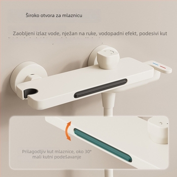 Kupaonski set za tuš s Space aluminijem, skrivena ugradnja, završni premaz pečenom bojom, kvadratna glava tuš, 2-u-1 miješanje tople i hladne vode