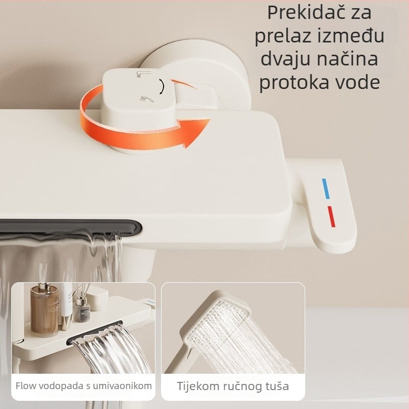 Kupaonski set za tuš s Space aluminijem, skrivena ugradnja, završni premaz pečenom bojom, kvadratna glava tuš, 2-u-1 miješanje tople i hladne vode