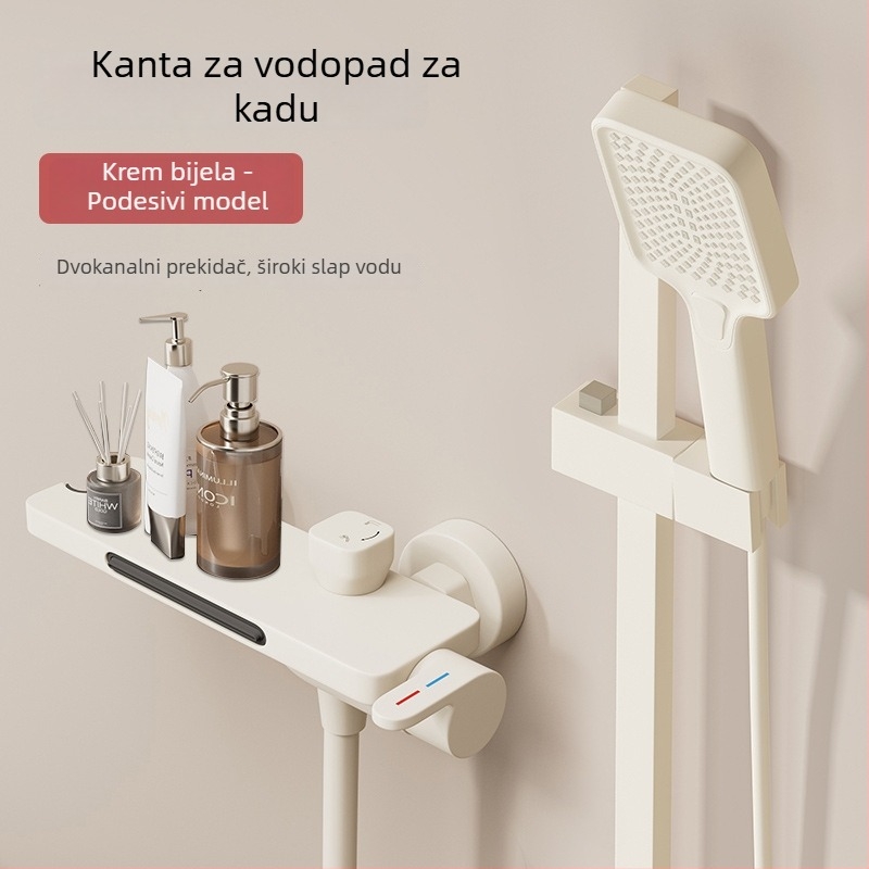 Kupaonski set za tuš s Space aluminijem, skrivena ugradnja, završni premaz pečenom bojom, kvadratna glava tuš, 2-u-1 miješanje tople i hladne vode