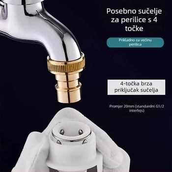Zidni magnetizirani bakreni ventil za perilicu i mop pool te vanjsku upotrebu — MM-14, 4 priključka, 20 mm sjedalo ventila, 0–90°C