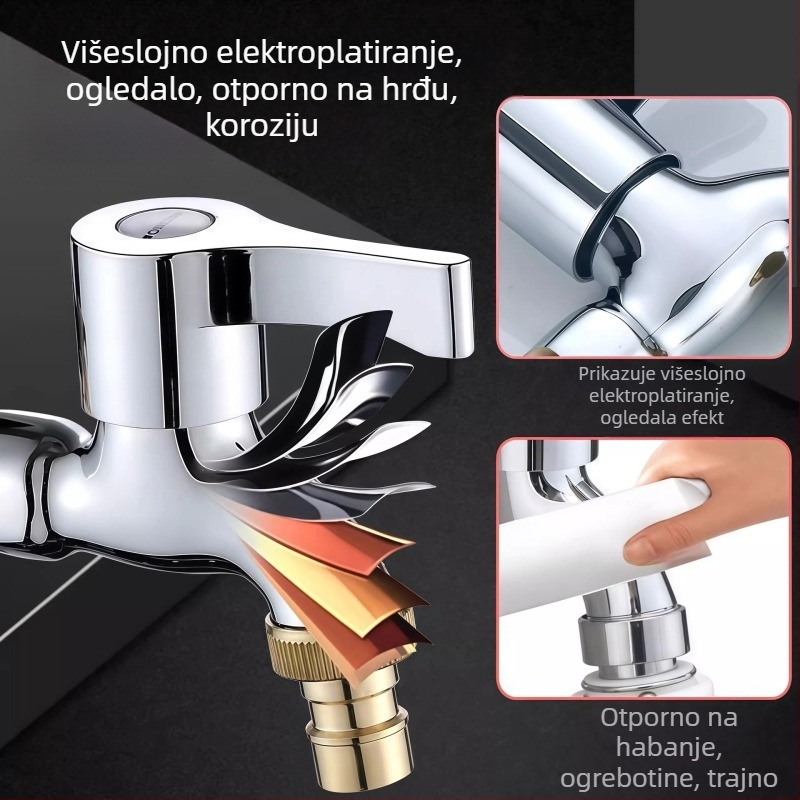 Zidni magnetizirani bakreni ventil za perilicu i mop pool te vanjsku upotrebu — MM-14, 4 priključka, 20 mm sjedalo ventila, 0–90°C