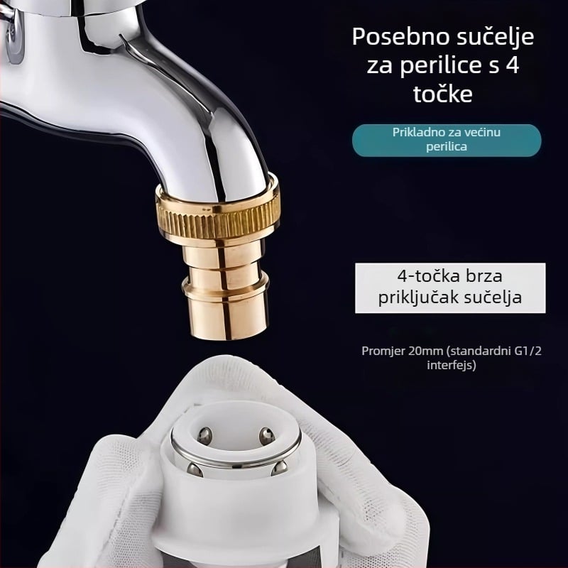 Zidni magnetizirani bakreni ventil za perilicu i mop pool te vanjsku upotrebu — MM-14, 4 priključka, 20 mm sjedalo ventila, 0–90°C
