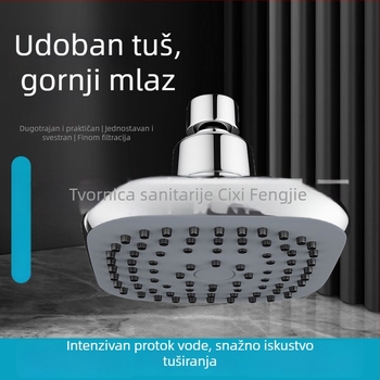 Kvadratna glava tuša za kupaonicu, kućna uporaba, s povećanim tlakom, elektroplatirani završetak