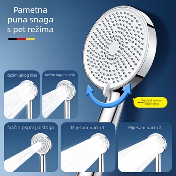 SCALONI Zh255 Komplet tuš glave s velikim panelom, montaža na zid, ABS + kromirana površina, Funkcije: kišna, masaža, mjehurići, raspršivanje, snažan protok, regulacija tlaka