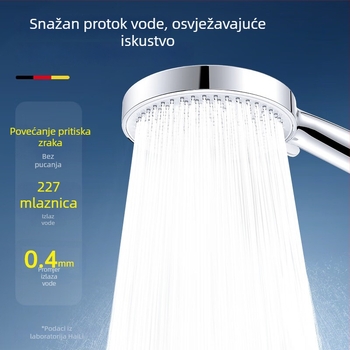 SCALONI Zh255 Komplet tuš glave s velikim panelom, montaža na zid, ABS + kromirana površina, Funkcije: kišna, masaža, mjehurići, raspršivanje, snažan protok, regulacija tlaka