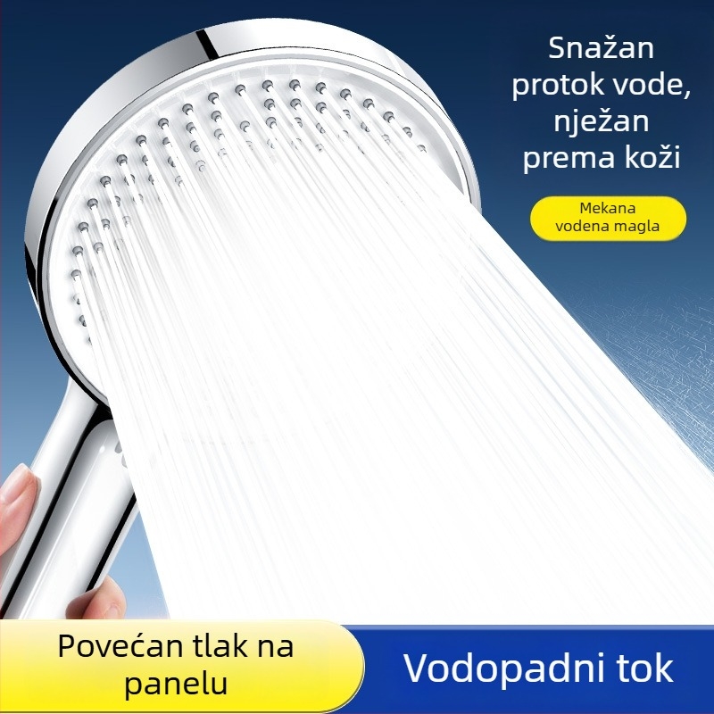 SCALONI Zh255 Komplet tuš glave s velikim panelom, montaža na zid, ABS + kromirana površina, Funkcije: kišna, masaža, mjehurići, raspršivanje, snažan protok, regulacija tlaka