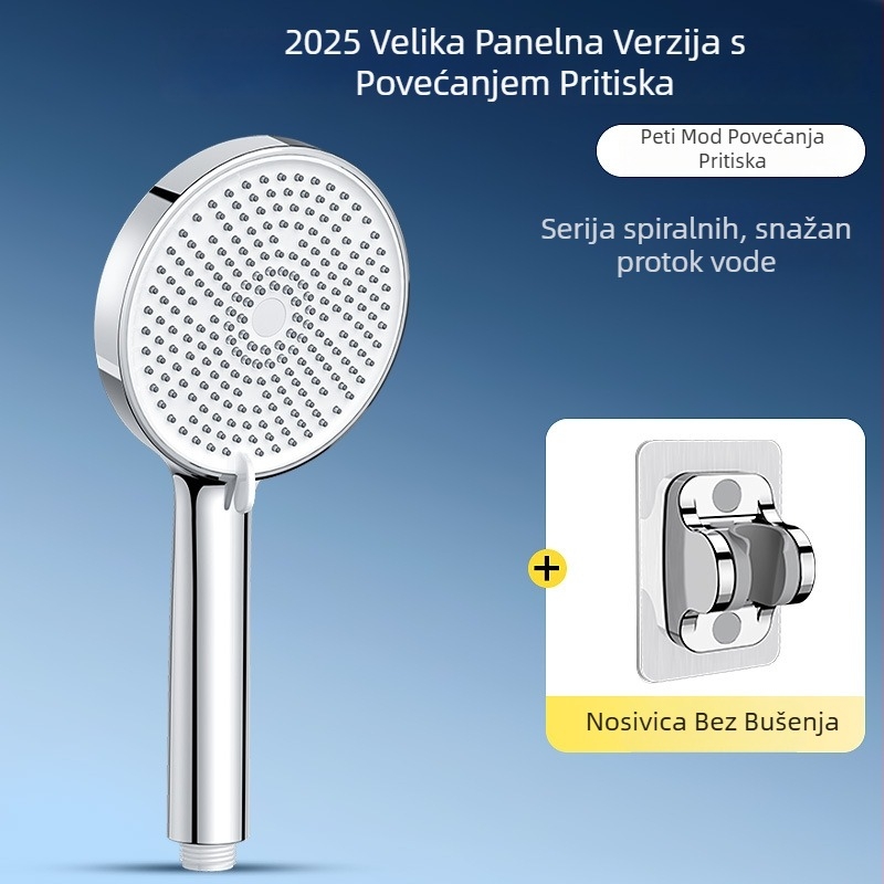 SCALONI Zh255 Komplet tuš glave s velikim panelom, montaža na zid, ABS + kromirana površina, Funkcije: kišna, masaža, mjehurići, raspršivanje, snažan protok, regulacija tlaka