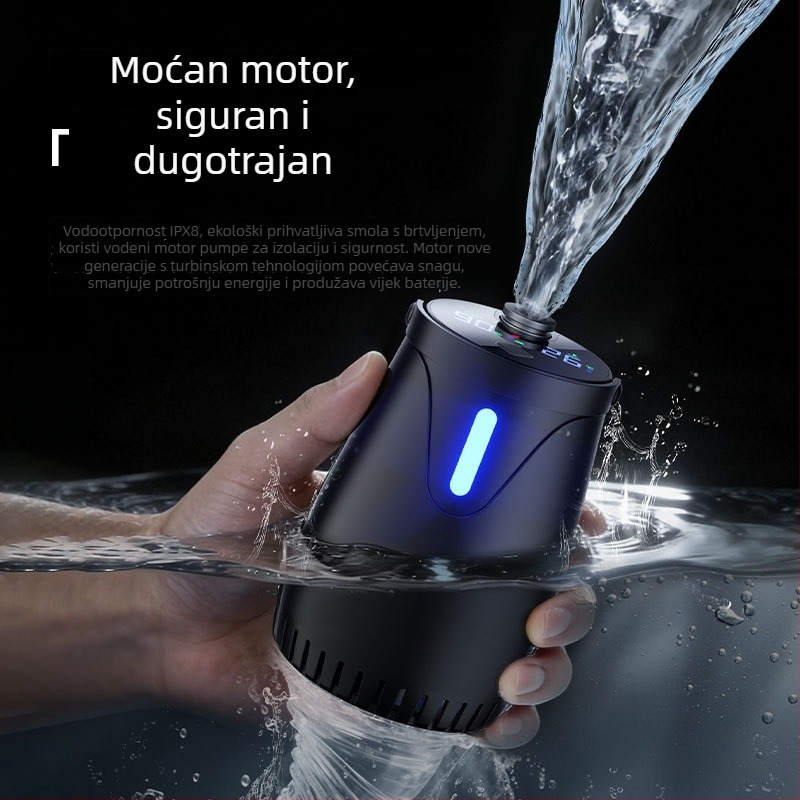 Vanjski tuš uređaj - ručni, ABS kućište, digitalni zaslon, LED rasvjeta, podesiva postavka (60°C, 5V 10W, miješani izlaz vode)