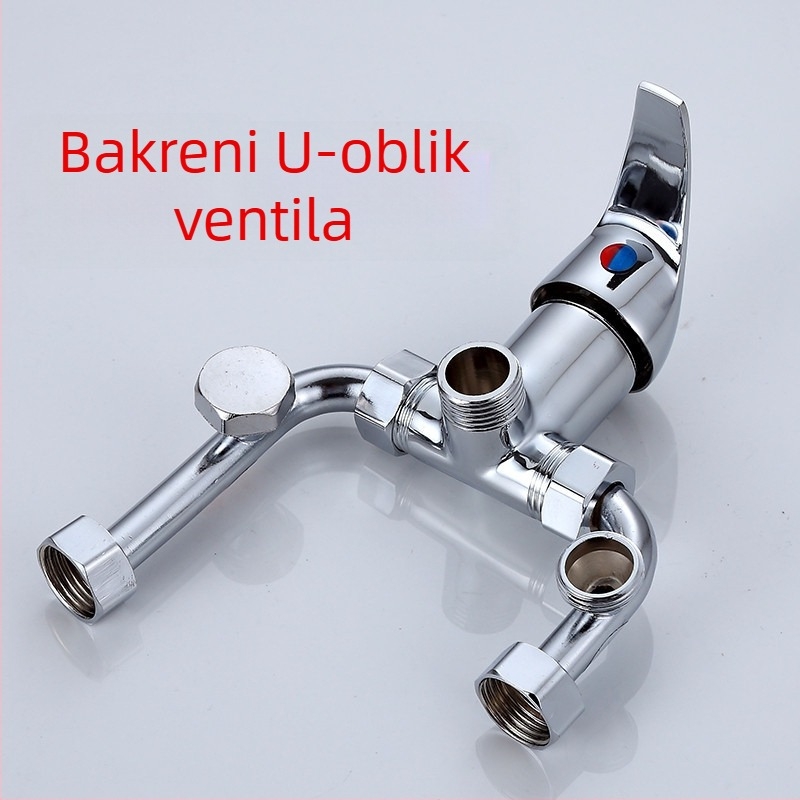 Bakreni U-oblikovani mješajući ventil za električni bojler, DN15, keramičko jezgro, 0-90°C, 0.8-1.2 MPa, izravna ugradnja
