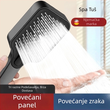 Set tuš glave s povećanim tlakom, ABS materijal, četvrtasta glava, moderni minimalistički dizajn