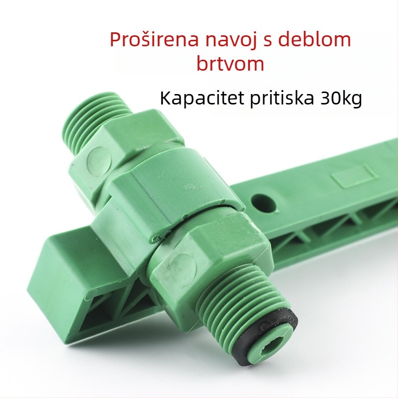 Držač PPR tuša s dvostrukim miješkim ventilstom, pozicioner za otvore i pribor za test tlaka