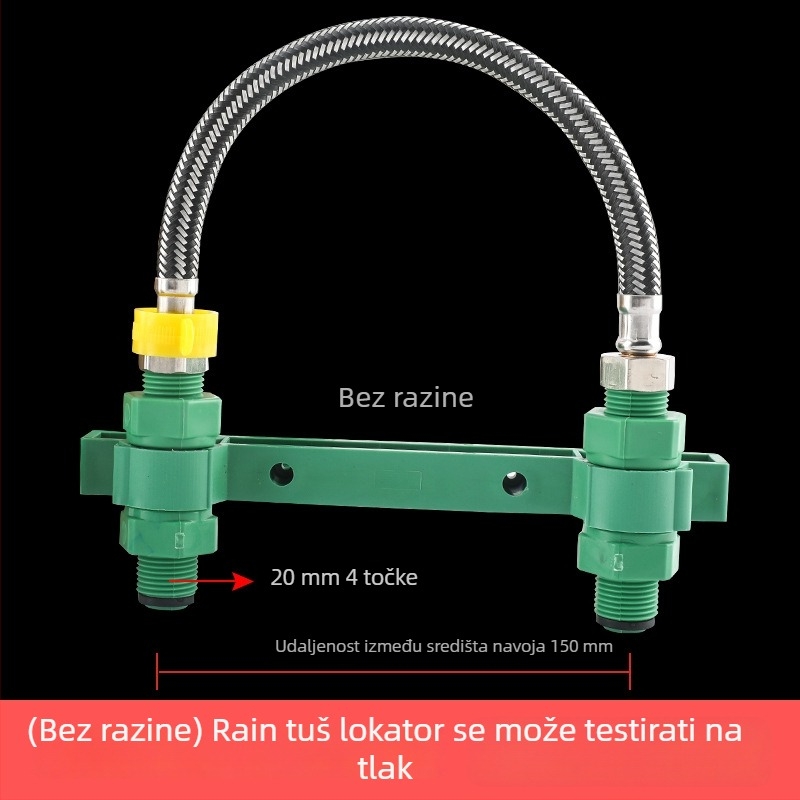 Držač PPR tuša s dvostrukim miješkim ventilstom, pozicioner za otvore i pribor za test tlaka