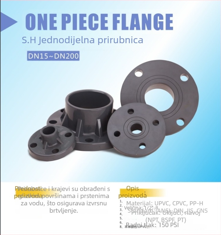 UPVC spoj prirubnica – integrirana plastična prirubnica, inženjske plastike