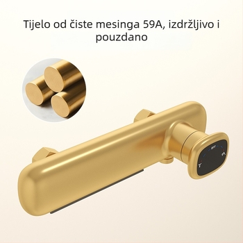Set tuša s kružnom glavom, zidni montažni, model N1025, bakar materijal, kontrola temperature, moderan dizajn