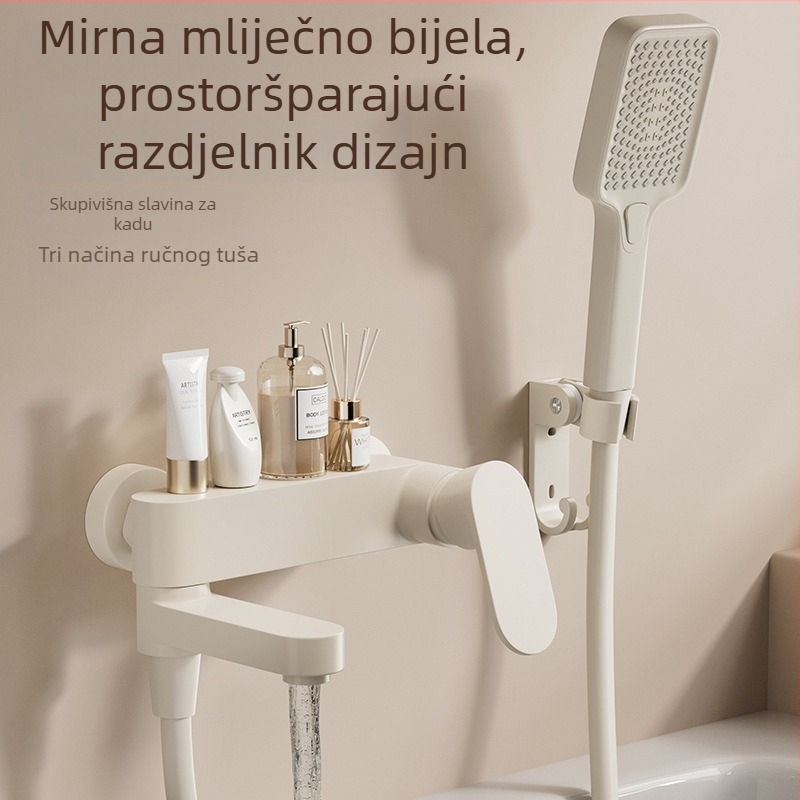 Tuš set s skrivenom glavom – kvadratni oblik, Space aluminij, funkcije raspršivanje i kiša, završni premaz Baking Paint, model Hsn178