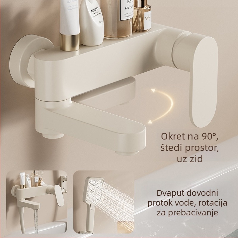 Tuš set s skrivenom glavom – kvadratni oblik, Space aluminij, funkcije raspršivanje i kiša, završni premaz Baking Paint, model Hsn178