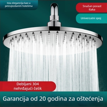 Gornja prskajuća glava tuša, brušena nehrđajuća čelika, funkcija kiša, model J-01, radna temperatura 0–90°C