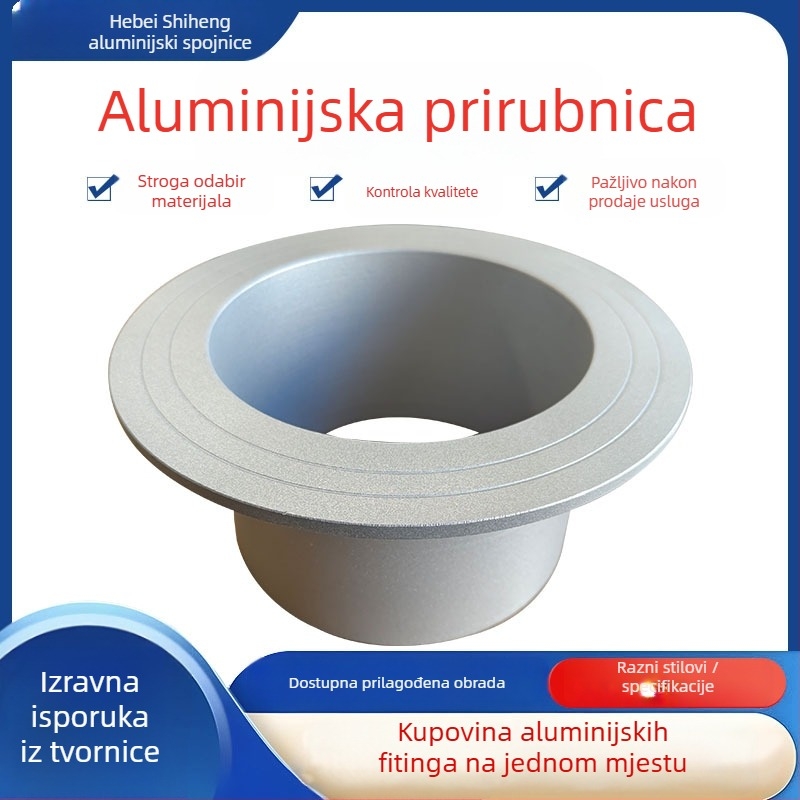 Aluminijski prirubni spoj od legure, horizontalnog tipa, zavarena veza, model DN15–DN4000, promjer po narudžbi