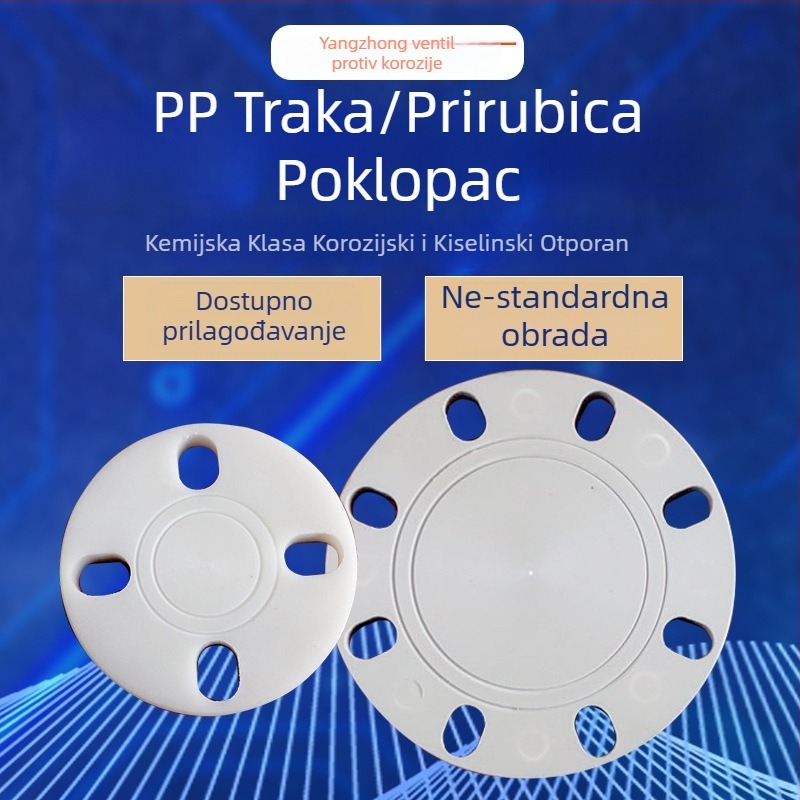 FRPP plastična blind pločica – PN10, transverzni tip, zavar spoj