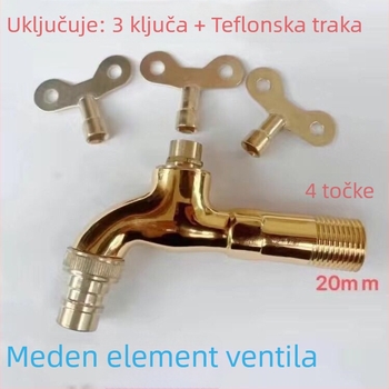 Kahn Lion Odvojivi vanjski ventil za perilicu s keramičkim diskom ventila, 1/2-inčni priključak, anodizirani završetak, s ključem za zaštitu