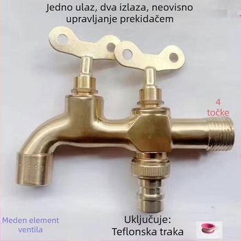Kahn Lion Odvojivi vanjski ventil za perilicu s keramičkim diskom ventila, 1/2-inčni priključak, anodizirani završetak, s ključem za zaštitu