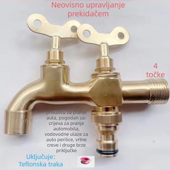 Kahn Lion Odvojivi vanjski ventil za perilicu s keramičkim diskom ventila, 1/2-inčni priključak, anodizirani završetak, s ključem za zaštitu