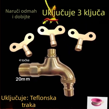 Kahn Lion Odvojivi vanjski ventil za perilicu s keramičkim diskom ventila, 1/2-inčni priključak, anodizirani završetak, s ključem za zaštitu