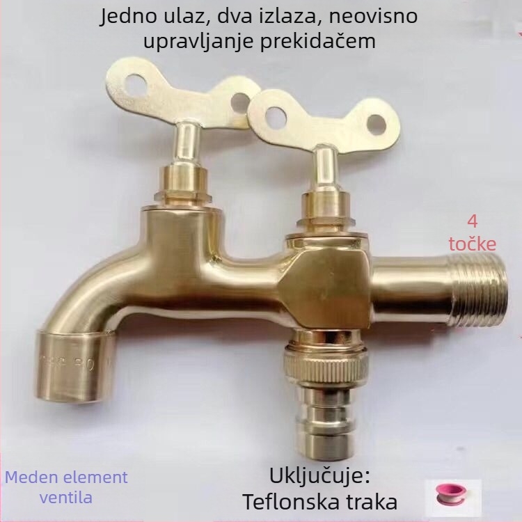 Kahn Lion Odvojivi vanjski ventil za perilicu s keramičkim diskom ventila, 1/2-inčni priključak, anodizirani završetak, s ključem za zaštitu