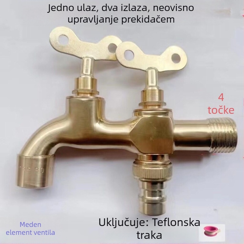 Kahn Lion Odvojivi vanjski ventil za perilicu s keramičkim diskom ventila, 1/2-inčni priključak, anodizirani završetak, s ključem za zaštitu