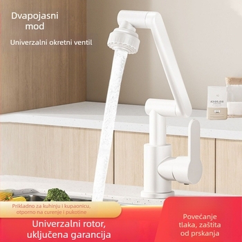 Bakreni slavina za umivaonik u kupaonici, višenamjenska, keramički disk ventil, trostruka konstrukcija, površina s pečenim premazom, vruća i hladna voda