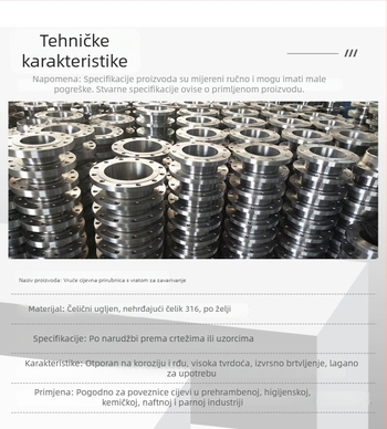 Prirubna pločica - osični tip, ugljično čelik, zavarivanje spoj, klasa A, model sdf+-55
