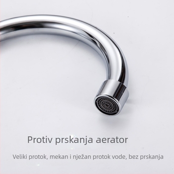 Kuhinjski slavina od nehrđajućeg čelika 201, samo hladna opskrba, 0–90°C, 4 točke ulaz/izlaz, keramički ventil