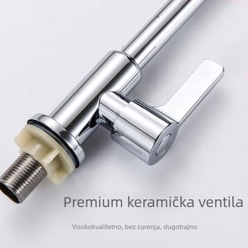 Kuhinjski slavina od nehrđajućeg čelika 201, samo hladna opskrba, 0–90°C, 4 točke ulaz/izlaz, keramički ventil
