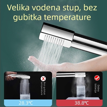 Magic House Ručna bakrena tuš glava – Prijenosna kišna tuš glava, elektroplatinska završna obrada, svijetao luksuzni stil