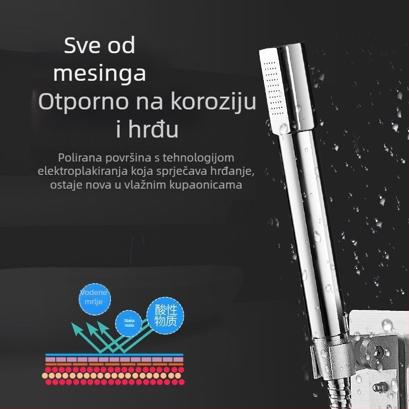 Magic House Ručna bakrena tuš glava – Prijenosna kišna tuš glava, elektroplatinska završna obrada, svijetao luksuzni stil
