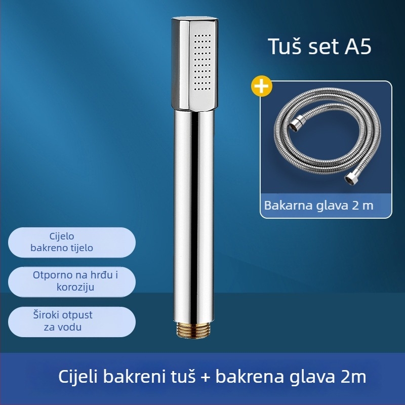 Magic House Ručna bakrena tuš glava – Prijenosna kišna tuš glava, elektroplatinska završna obrada, svijetao luksuzni stil
