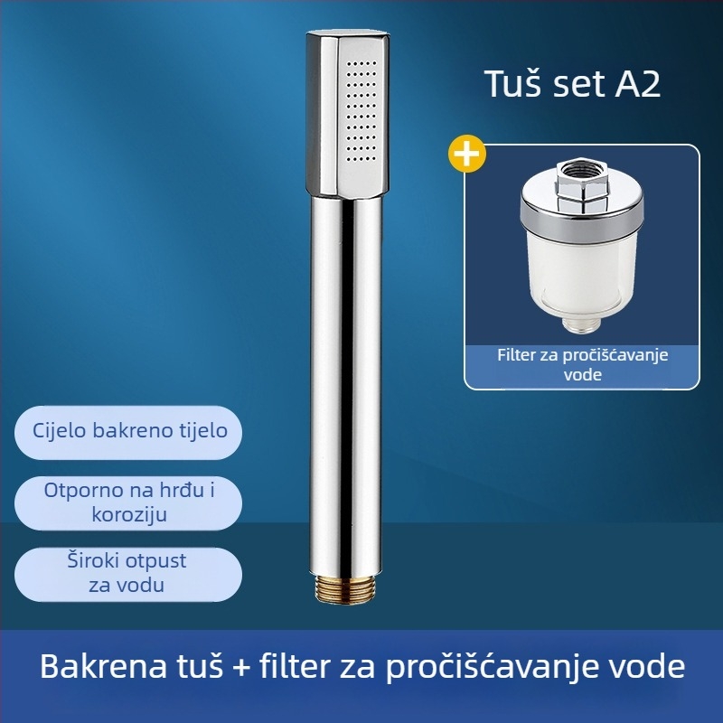 Magic House Ručna bakrena tuš glava – Prijenosna kišna tuš glava, elektroplatinska završna obrada, svijetao luksuzni stil