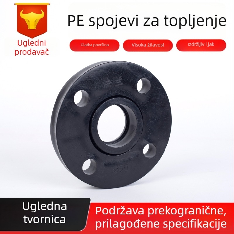 PE plastični prirubni set – horizontalni tip, spoj vijcima, materijal PE, dobra elastičnost