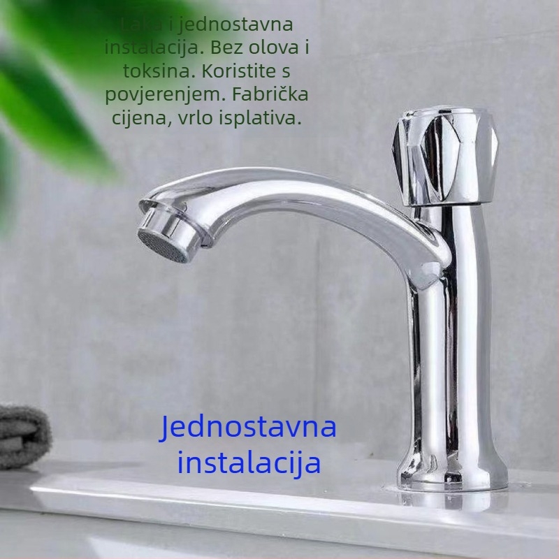 DL008 Slavina za pločni umivaonik, plast, keramički jezgreni ventil, elektroplatirani završni sloj, 0–30°C