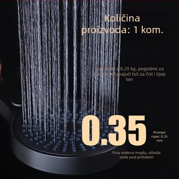 Ručna tuš glavica s tri funkcije, ABS + tekući silikon, model BL-6002, radna temperatura 0–60°C, nazivni tlak 0,8 MPa