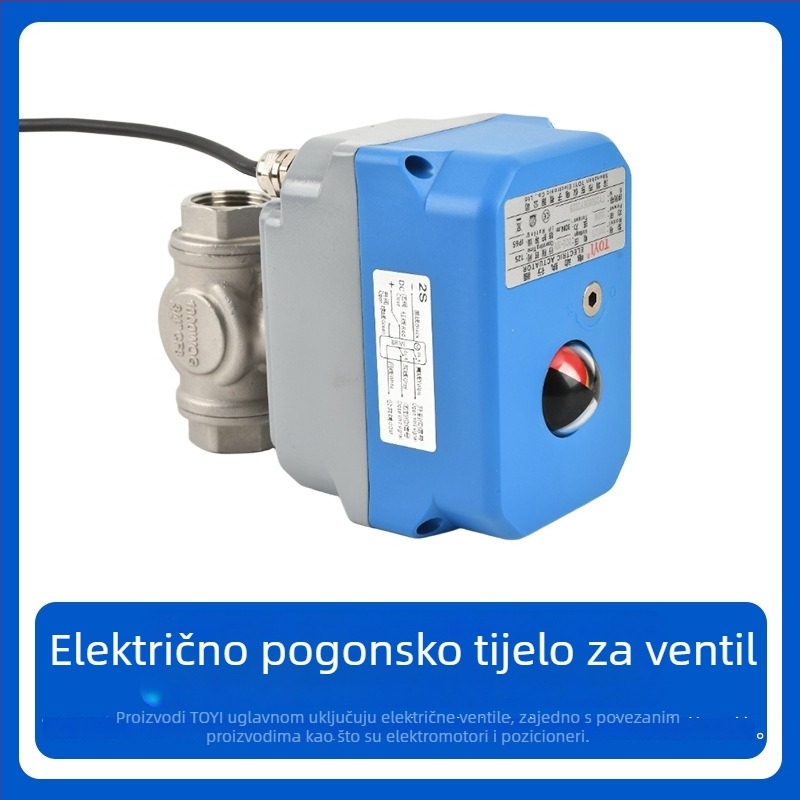 Električni nehrđajući čelični kuglasti ventil DN32, trodijelno tijelo