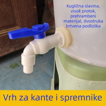 Plastični ventil za kantu, model Bucket faucet; materijal: plastika; funkcija: električni ventil; način otvaranja: tip s ključem; konstrukcija: jednodijelna spojka