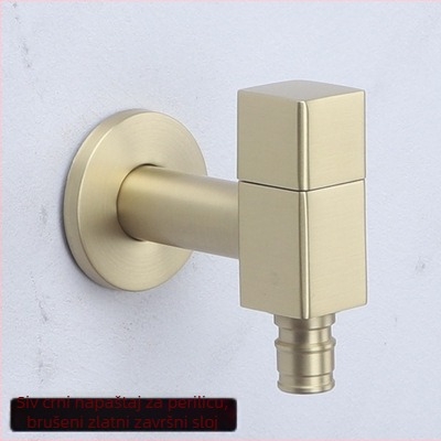 Bakreni ventil za perilicu rublja, zidni, brzo otvaranje mlaza, 1/4-inčni priključak, s jednim otvorom