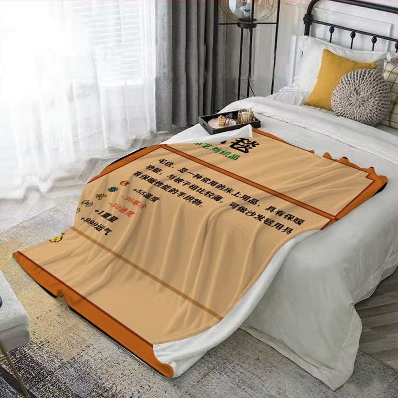 Flanel deka, crtani stil Pixel Star Dew Valley tema, za sve sezone, u stilu šal