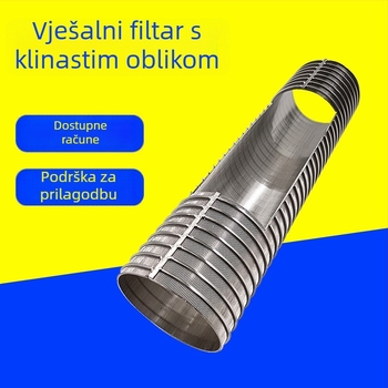 304 nehrđajući čelik cilindrična filtrirajuća kartica s flanšnim rubom i perforiranom mrežom, zavareni skelet, jednodijelni sloj – otporna na alkalije, kiseline i visoke temperature