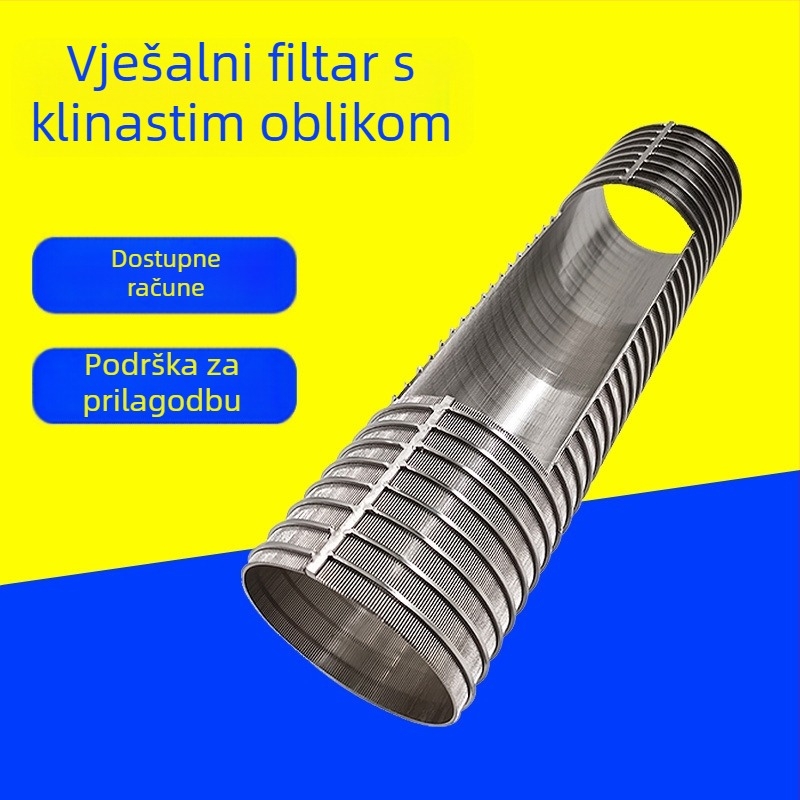 304 nehrđajući čelik cilindrična filtrirajuća kartica s flanšnim rubom i perforiranom mrežom, zavareni skelet, jednodijelni sloj – otporna na alkalije, kiseline i visoke temperature