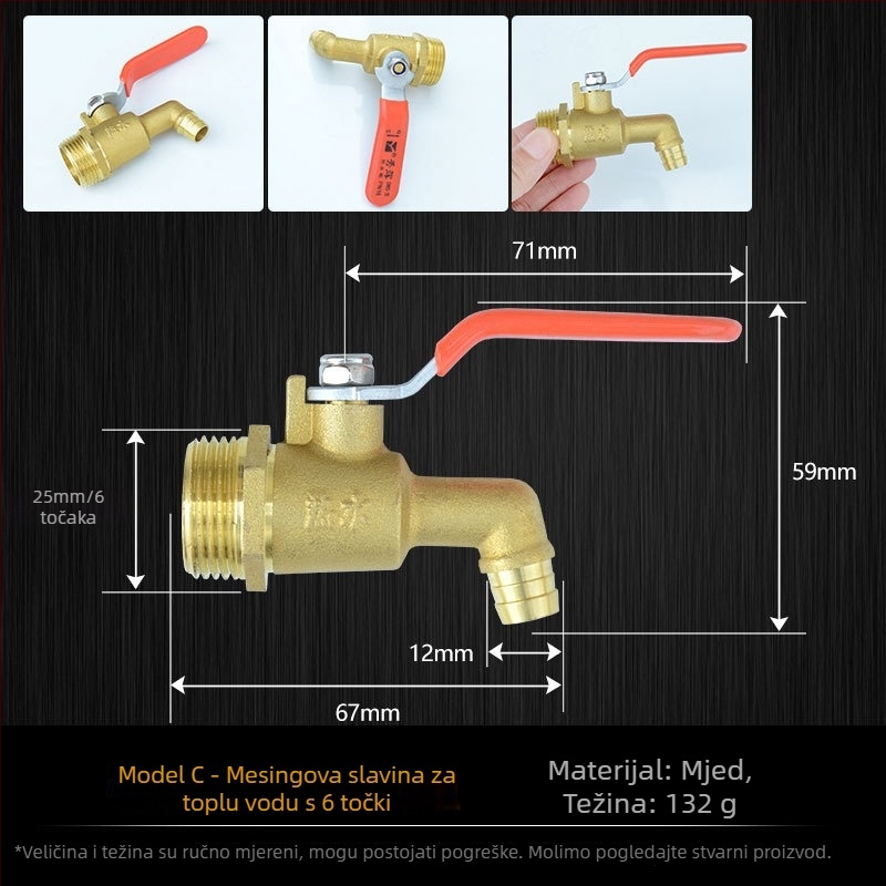 Mesing mlaznica za toplu vodu s brzim otvaranjem, ventil za ispuštanje radijatora, visoka temperaturna otpornost
