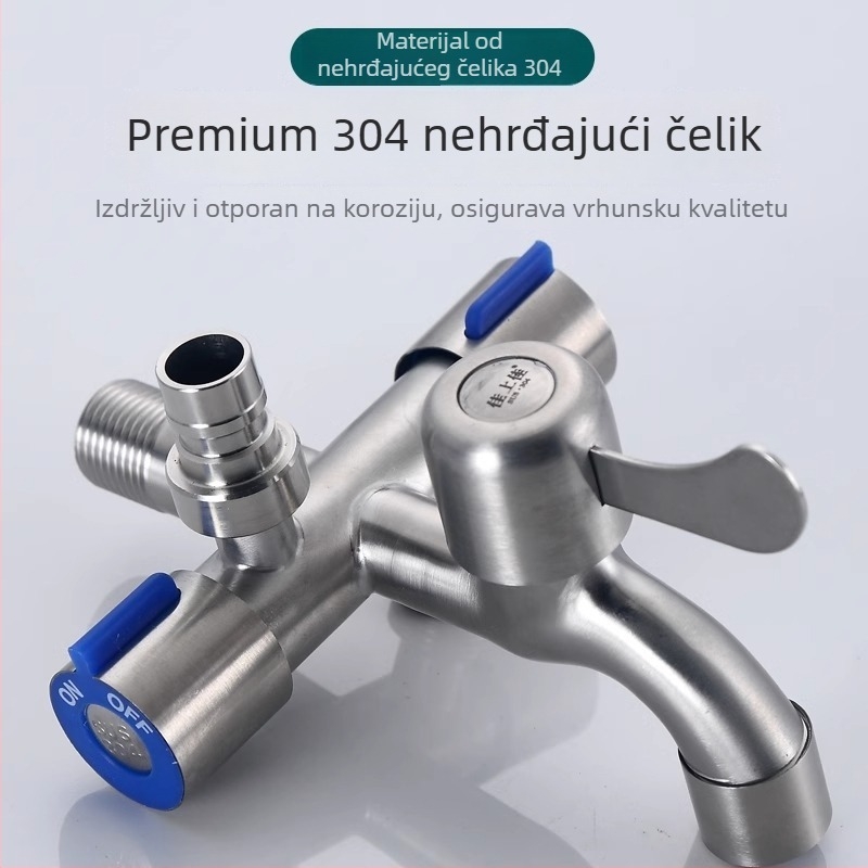 QD9000 304 nehrđajući čelik, dvostruka kontrola, jedan ulaz, tri izlaza, četverostruki kutni ventil
