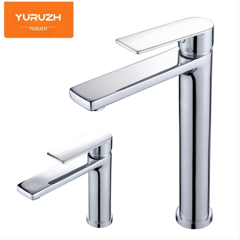 Slavina za umivaonik, mesingovo tijelo, miješalica, ugradnja ispod umivaonika, keramički disk ventil, jednoručni upravljač