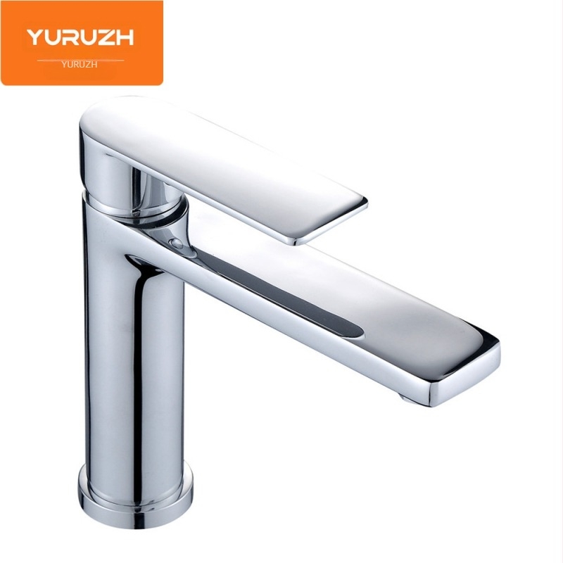 Slavina za umivaonik, mesingovo tijelo, miješalica, ugradnja ispod umivaonika, keramički disk ventil, jednoručni upravljač